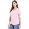 T-shirt Damski różowa dekolt w serek roz. L
